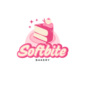 Pink Cream Playful Illustrative Cute Cake Logo